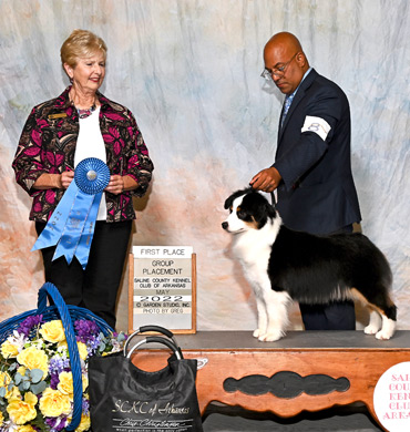 Dax earned a Group One at the Saline County Kennel Club of Arkansas