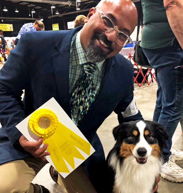 Fini with Arvind DeBraganca at Shenandoah Valley Kennel Club